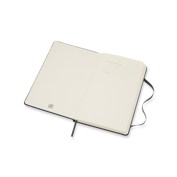 Classic L leather notebook - ruled - Solid black