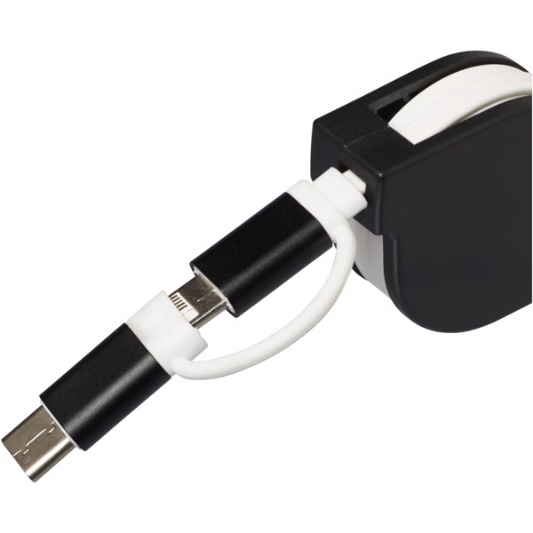 Triple 3-in-1 charging cable - Solid black