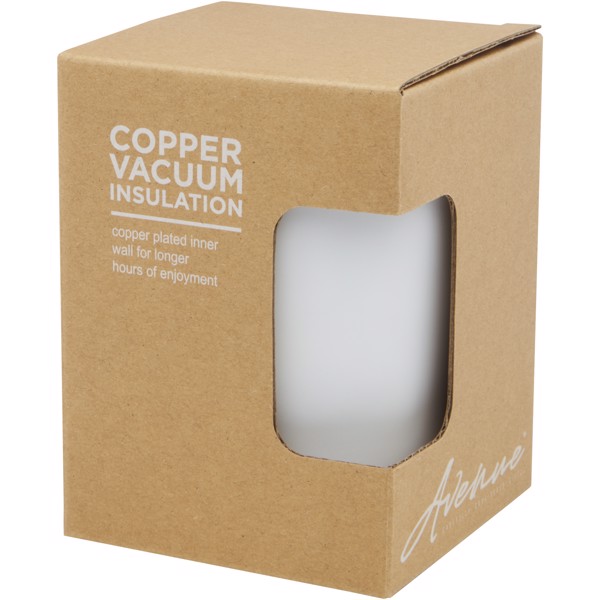Lagan 330 ml copper vacuum insulated stainless steel tumbler with bamboo lid - White