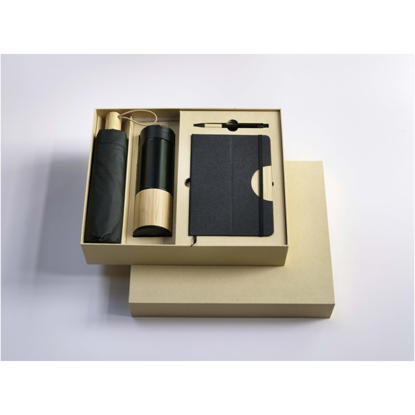 Carmen A5 hard cover notebook and ballpoint pen gift set (black ink)