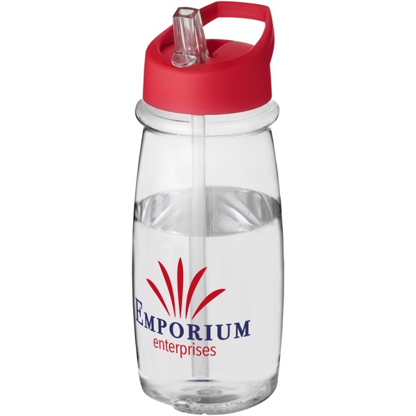 Sportovní láhev s víčkem s hubičkou H2O Pulse 600 ml - Průhledná / Červená s efektem námrazy