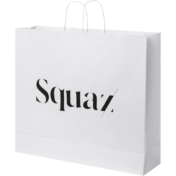 Kraft 90-100 g/m2 paper bag with twisted handles - 49.5 x 14 x 44 cm - White