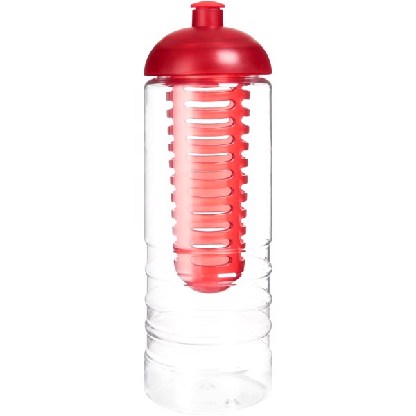 H2O Treble 750 ml lahev s infuzérem a kupolovitým víčkem - Průhledná / Červená s efektem námrazy