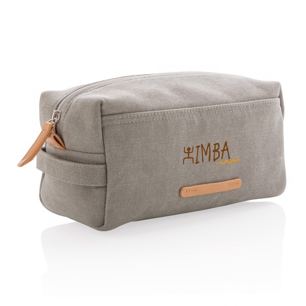 Canvas toiletry bag PVC free - Grey