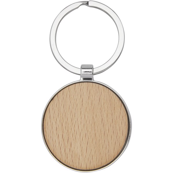 Moreno beech wood round keychain