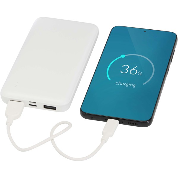 Intan 10.000 mAh 10W recycled plastic power bank - White