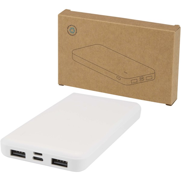 Intan 10.000 mAh 10W recycled plastic power bank - White