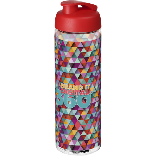 H2O Vibe 850 ml sportovní lahev s vyklápěcím víčkem - Průhledná / Červená s efektem námrazy