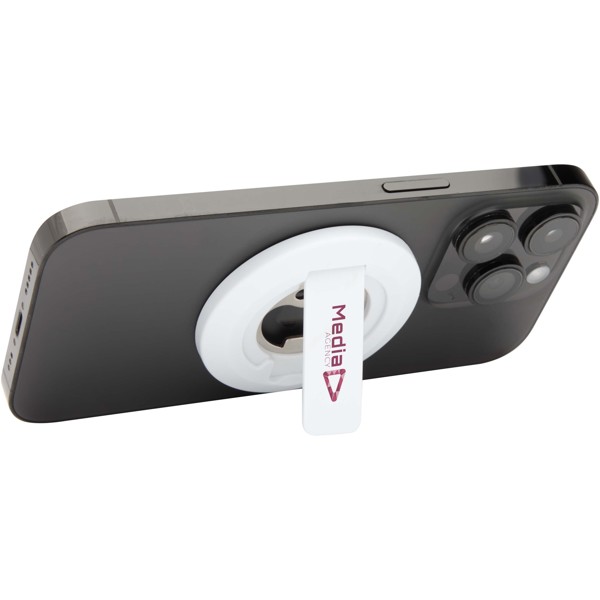 Ain recycled plastic magnetic phone stand with bottle opener - White