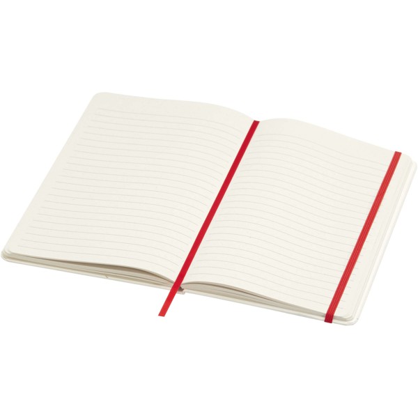 Bass A5 recycled hard cover notebook with lined pages - Red