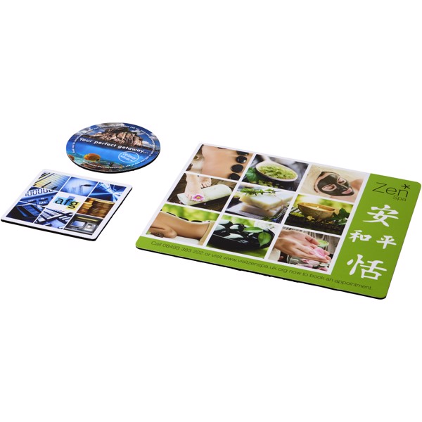 Q-Mat® mouse mat and coaster set combo 1