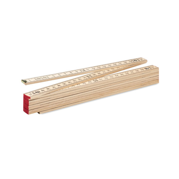 Carpenter ruler in wood 2m Ara