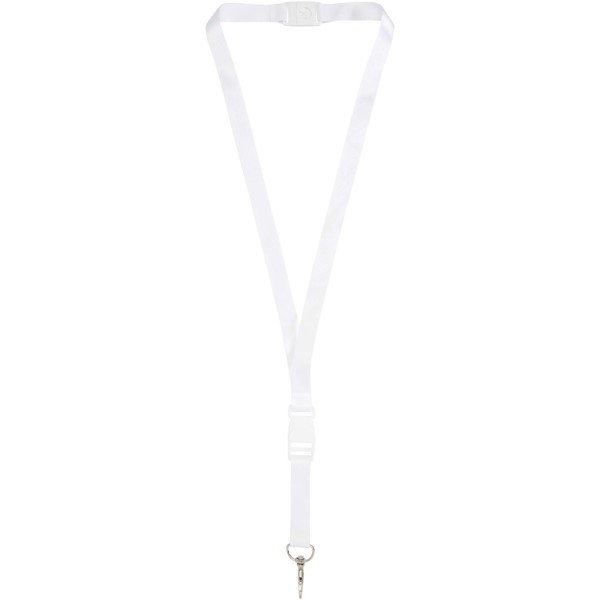 Balta sublimation lanyard with safety breakaway and buckle - White / White / 25mm