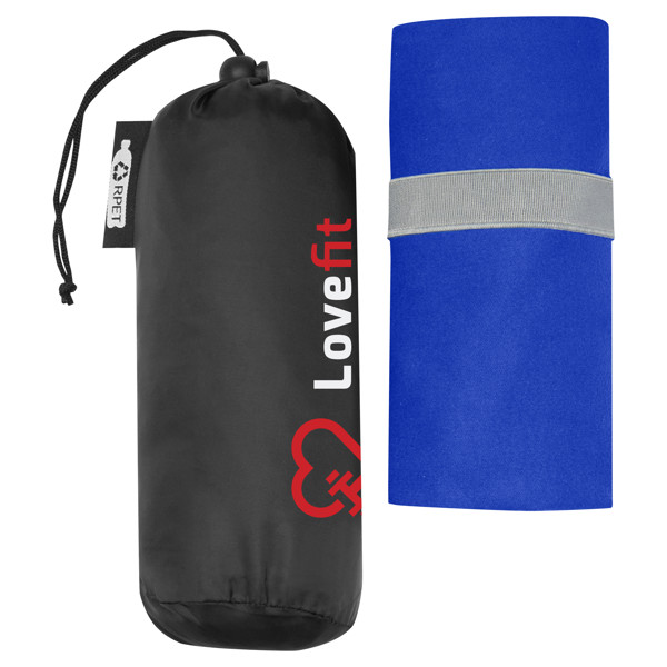 Pieter recycled PET ultra lightweight and quick dry towel 130 x 80 cm - Process Blue