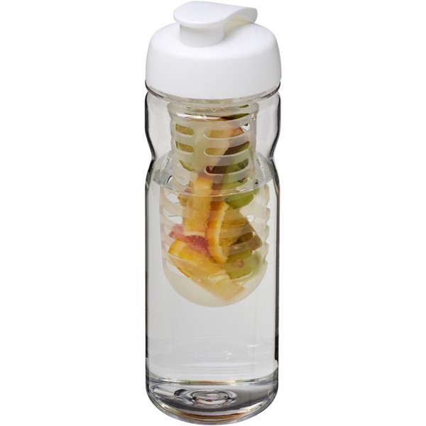 H2O Active® Base Tritan™ Bidón deportivo con Tapa Flip e infusor de 650 ml - Transparente / Blanco