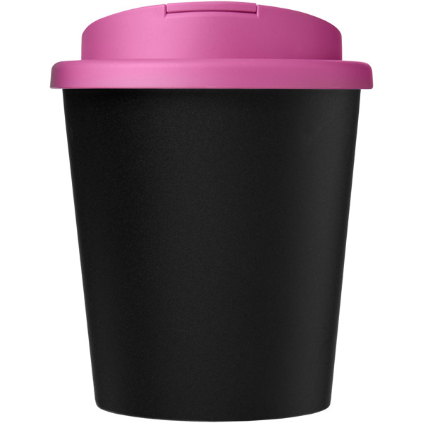 Americano® Espresso Eco 250 ml recycled tumbler with spill-proof lid - Black / Magenta
