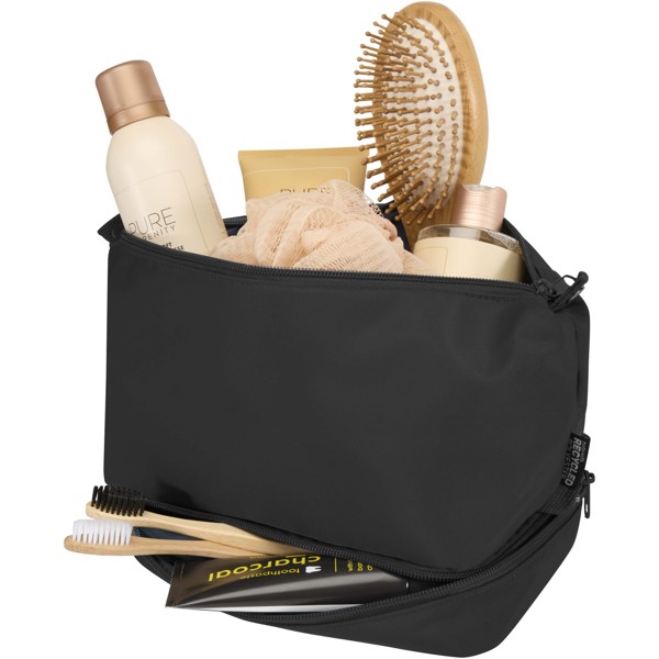 Trip Aware™ recycled travel toiletry bag 6L - Black