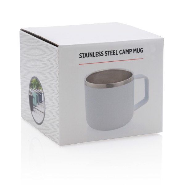 Stainless steel camp mug - White