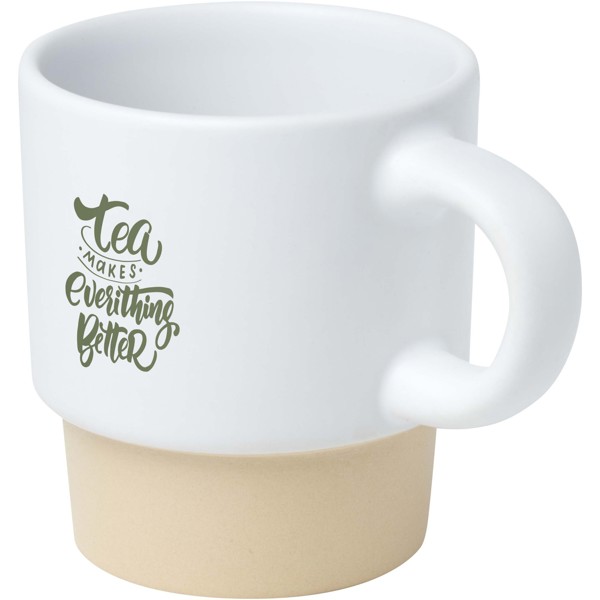 Olympia 130 ml stackable expresso cup with clay bottom - White