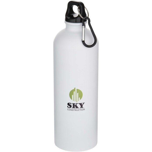 Oregon 750 ml matte RCS recycled single wall stainless steel water bottle with carabiner - White