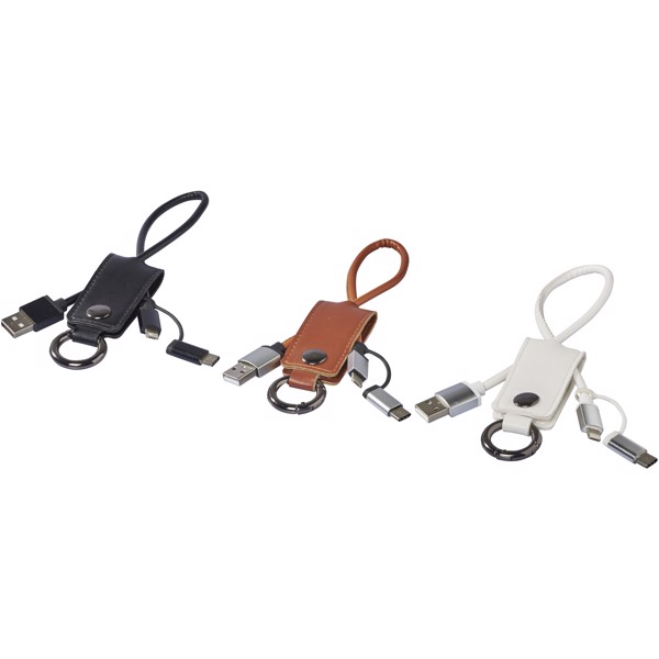 Posh 3-in-1 charging cable - Brown