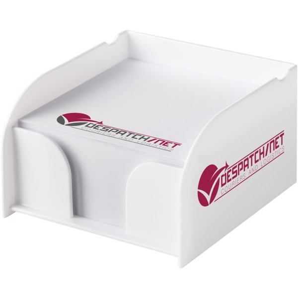 Vessel medium memo block and holder - White