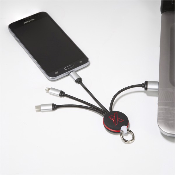 Světelný kabel s kroužkem SCX.design C16 - Černá / Červená s efektem námrazy