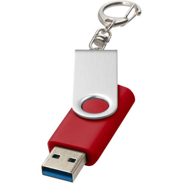 Rotate USB 3.0 with keychain - Medium Red / 16GB