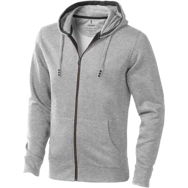Arora men's full zip hoodie - Grey melange / XS