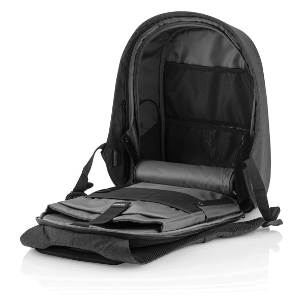 Bobby Hero Small, Anti-theft backpack - Anthracite / Grey
