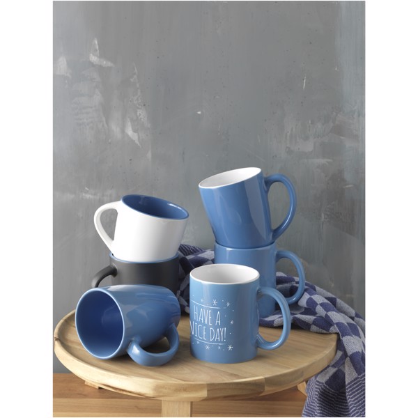 Java 330 ml ceramic mug - White / Solid black