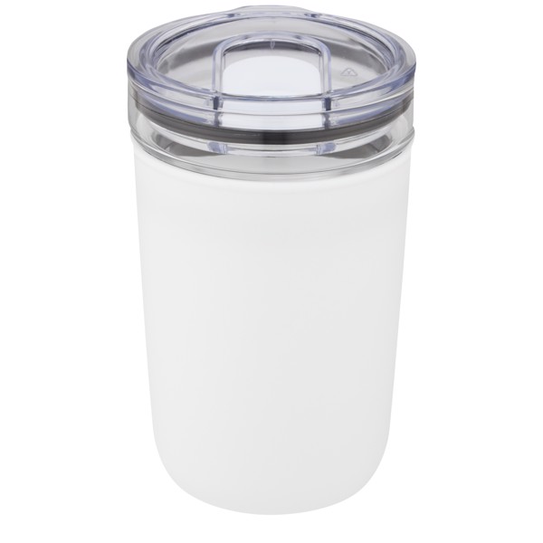 Bello 420 ml glass tumbler with recycled plastic outer wall - White