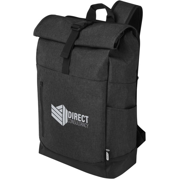 Libra 15.6\" GRS recycled roll-up laptop backpack 12L - Heather Charcoal