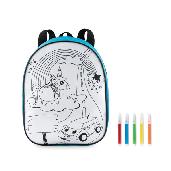 Rucksack mit 5 Filzstiften Backsketchy