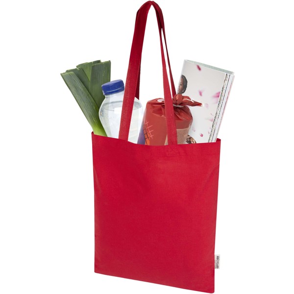 Peru Blend 180 g/m² GRS recycled cotton tote bag 7L - Red