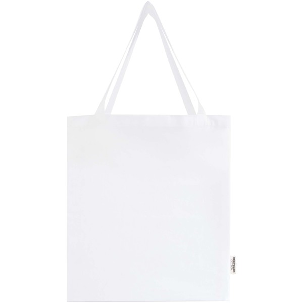 Madras 140 g/m² GRS recycled cotton gusset tote bag 12L - White