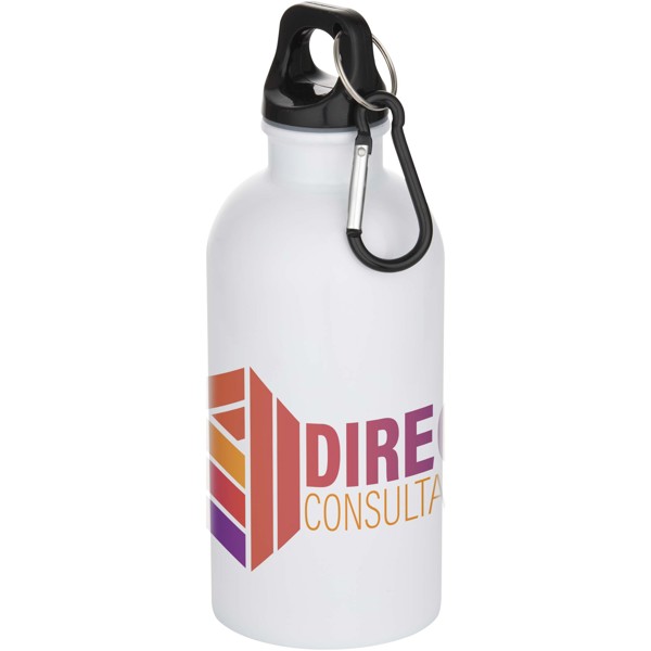 Oregon 400 ml sublimation RCS recycled single wall stainless steel water bottle with carabiner