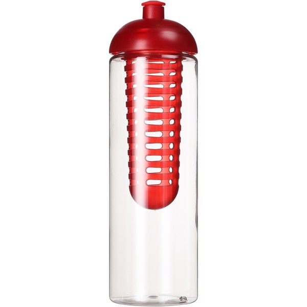 H2O Vibe 850 ml lahev s infuzérem a kupolovitým víčkem - Průhledná / Červená s efektem námrazy