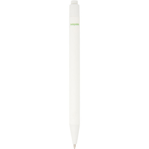 Chartik monochromatic recycled paper ballpoint pen with matte finish (black ink) - White