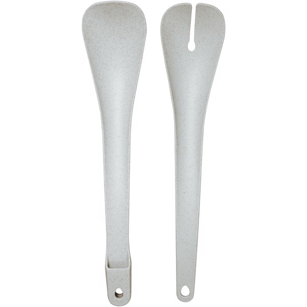 Lucha wheat straw salad bowl with servers - Grey