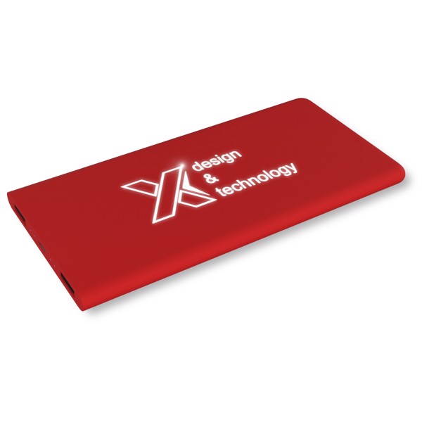 Svítící  powerbanka SCX.design P15  5000 mAh - Červená s efektem námrazy / Bílá