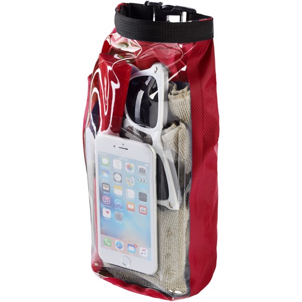 Bolsa impermeable de 2L con ventana para teléfono "Tourist" - Rojo