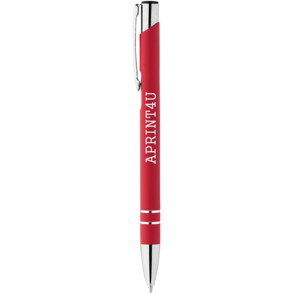 Bolígrafo con revestimiento de goma "Corky" - Rojo