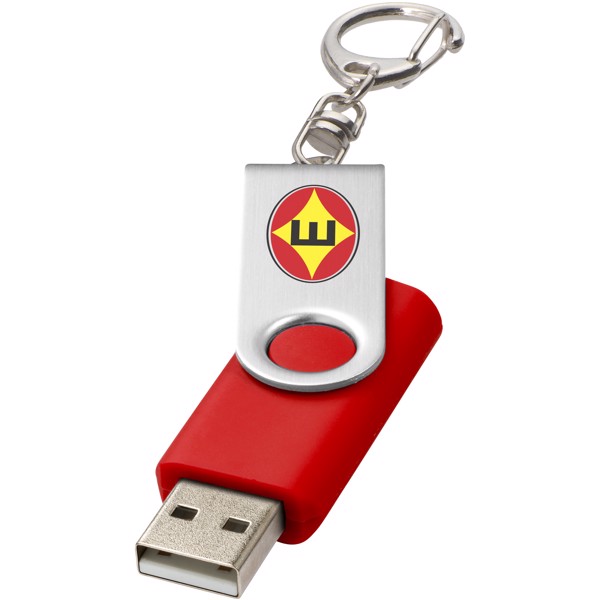 Rotační USB s klíčenkou - Středně tmavá červená / 32GB