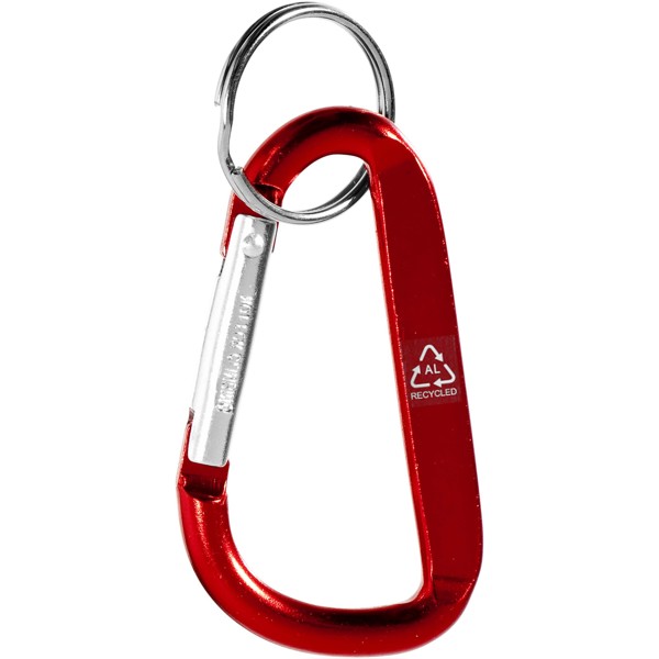 Timor RCS recycled aluminium carabiner keychain - Red