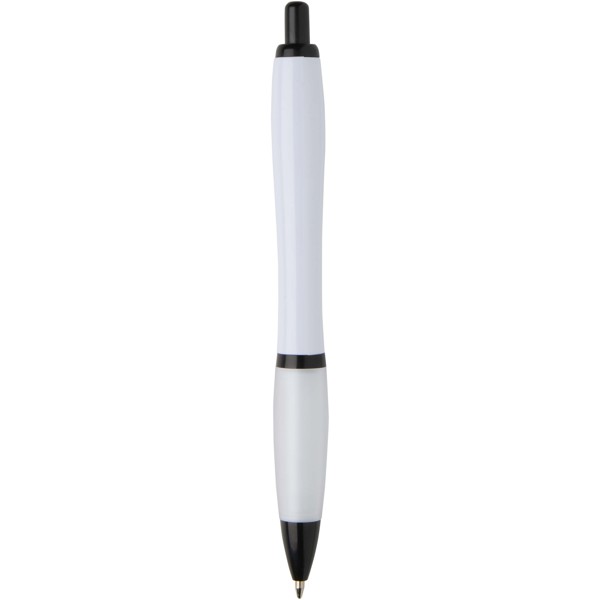 Nash recycled plastic ballpoint pen with black trims (black ink) - White