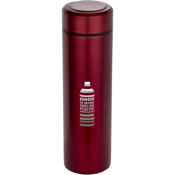 Taylor 450 ml double wall stainless steel flask with tea strainer - Red