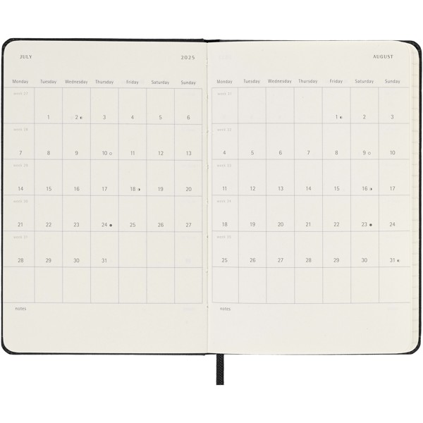 Moleskine horizontal hard cover 12 month PK weekly planner