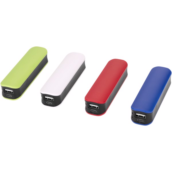 Edge 2000 mAh power bank - White / Solid black