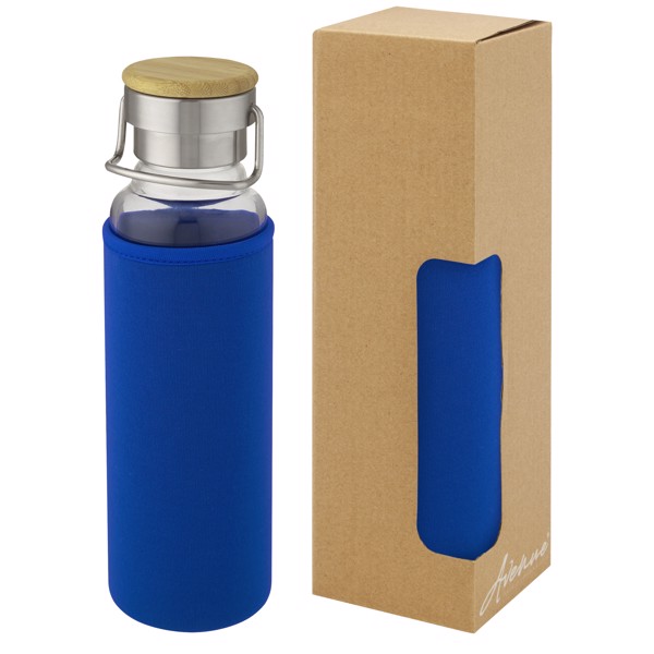 Thor 660 ml glass bottle with neoprene sleeve - Blue